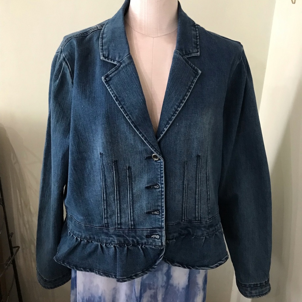 Women’s Denim Blazer Jacket - Blue